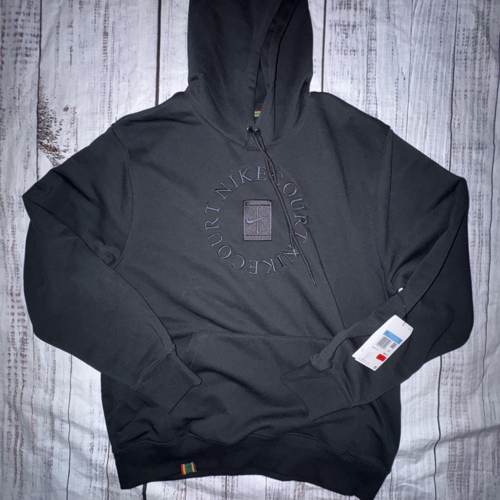 Nike Court Heritage Hoodie Black HM6759-010 Men's Size M